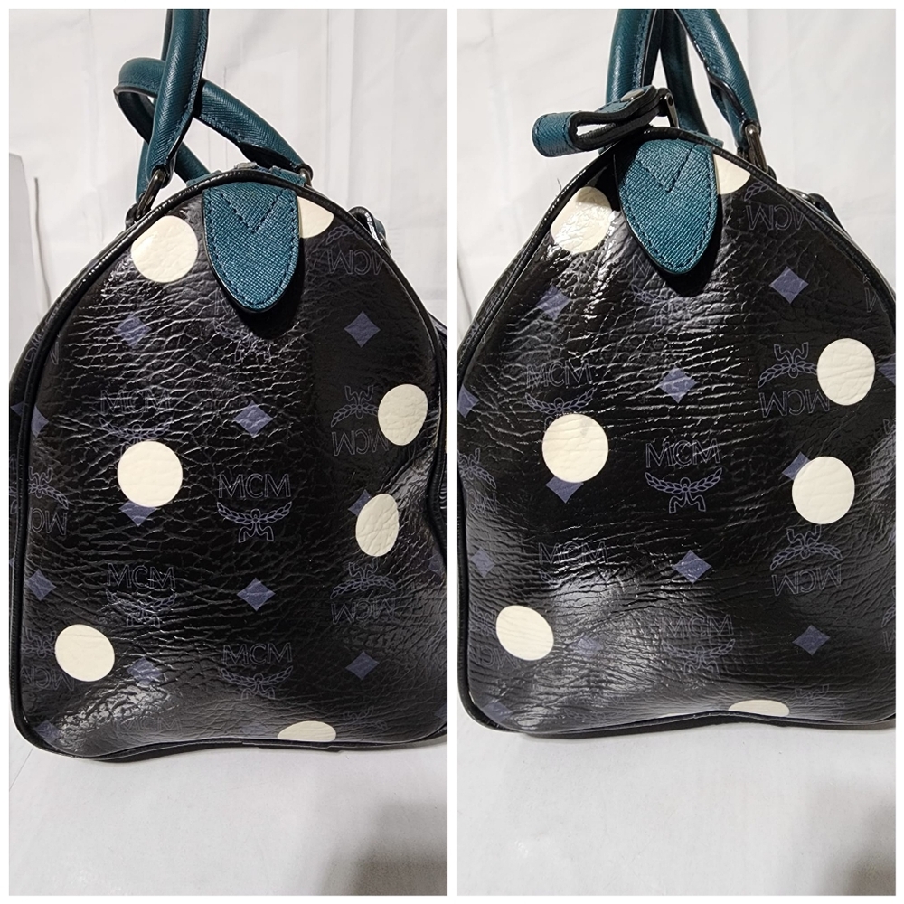MCM Craig & Karl Snowdome Boston Bag Black/Green - Picture 11 of 16